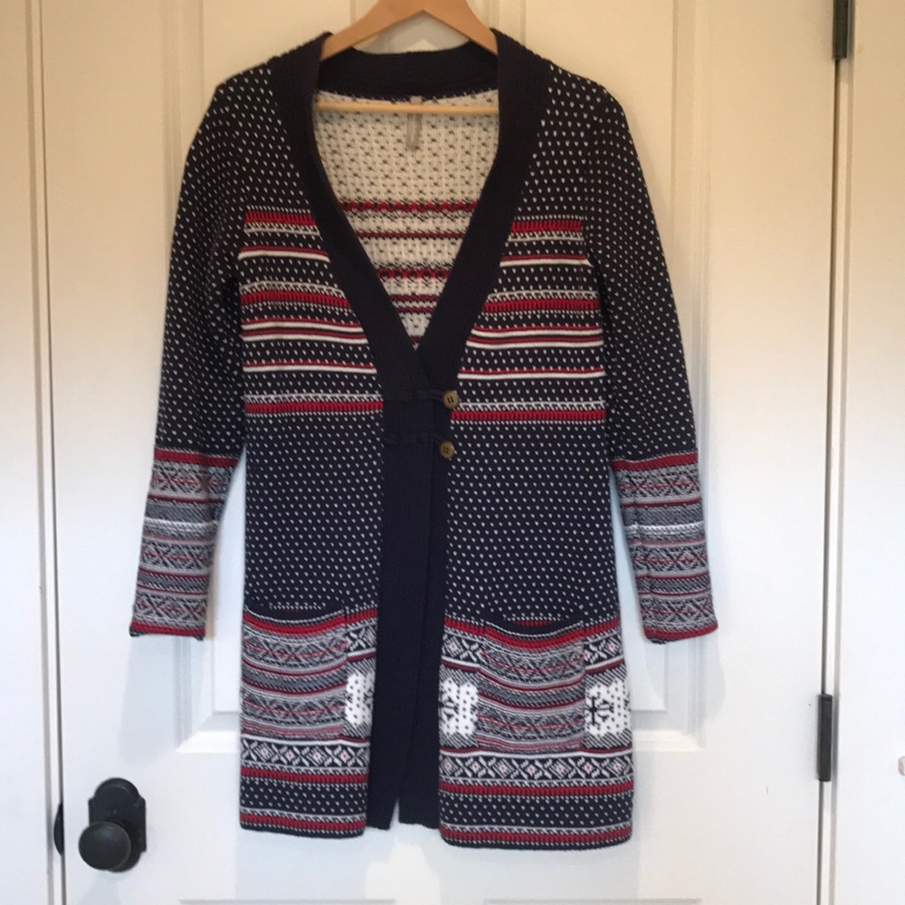 HA far isle winter cardigan, size XS